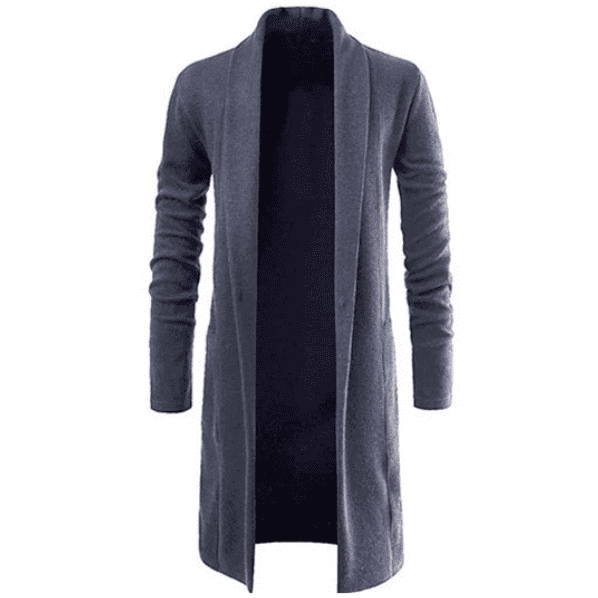 Casaco Masculino Longo Estilo Cardigan