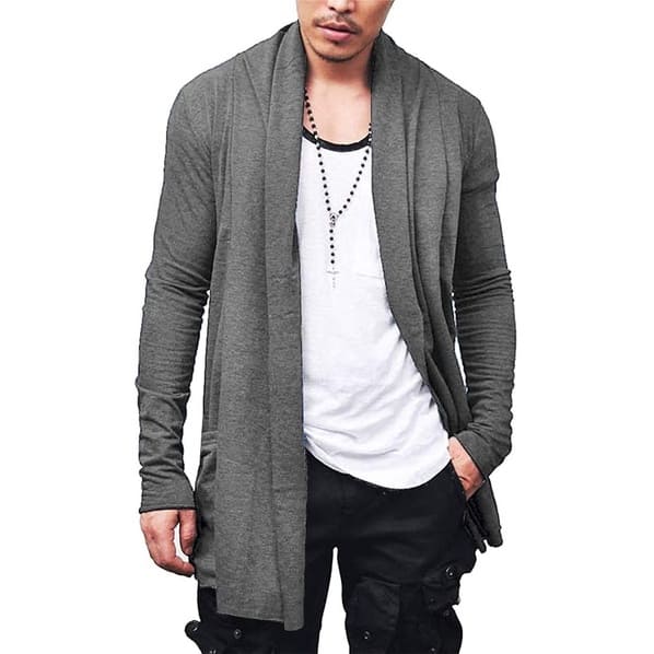 Casaco Masculino Longo Estilo Cardigan